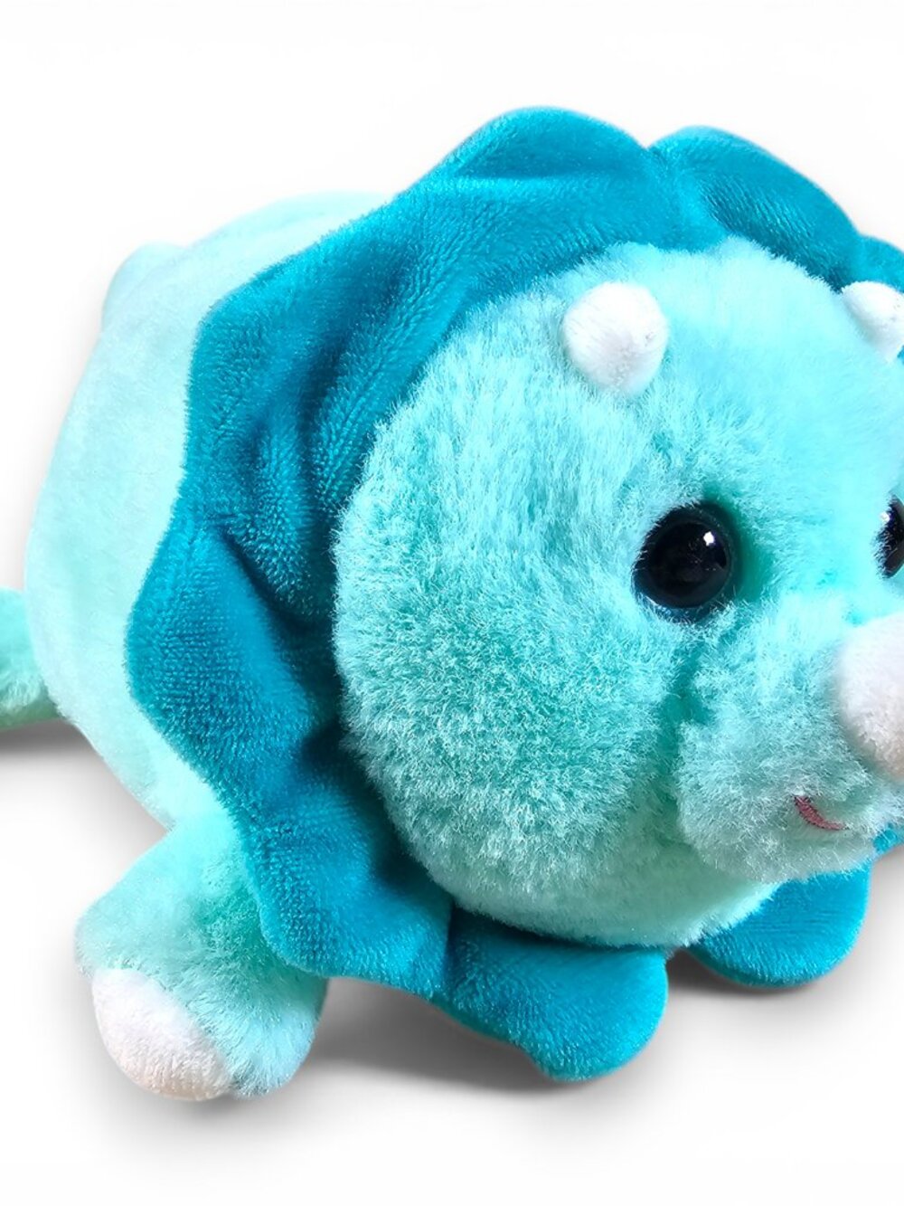 Walmart Triceratops Dinosaur Plush Stuffed Toy Teal Blue Eyes Dino 8"